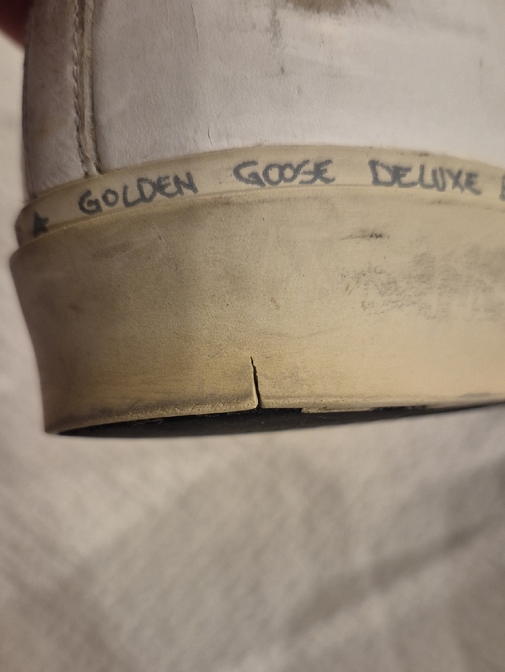 GOLDEN GOOSE White & Gold Hi-Star Sneakers Size 8.5 (39) AS IS - Picture 14 of 16